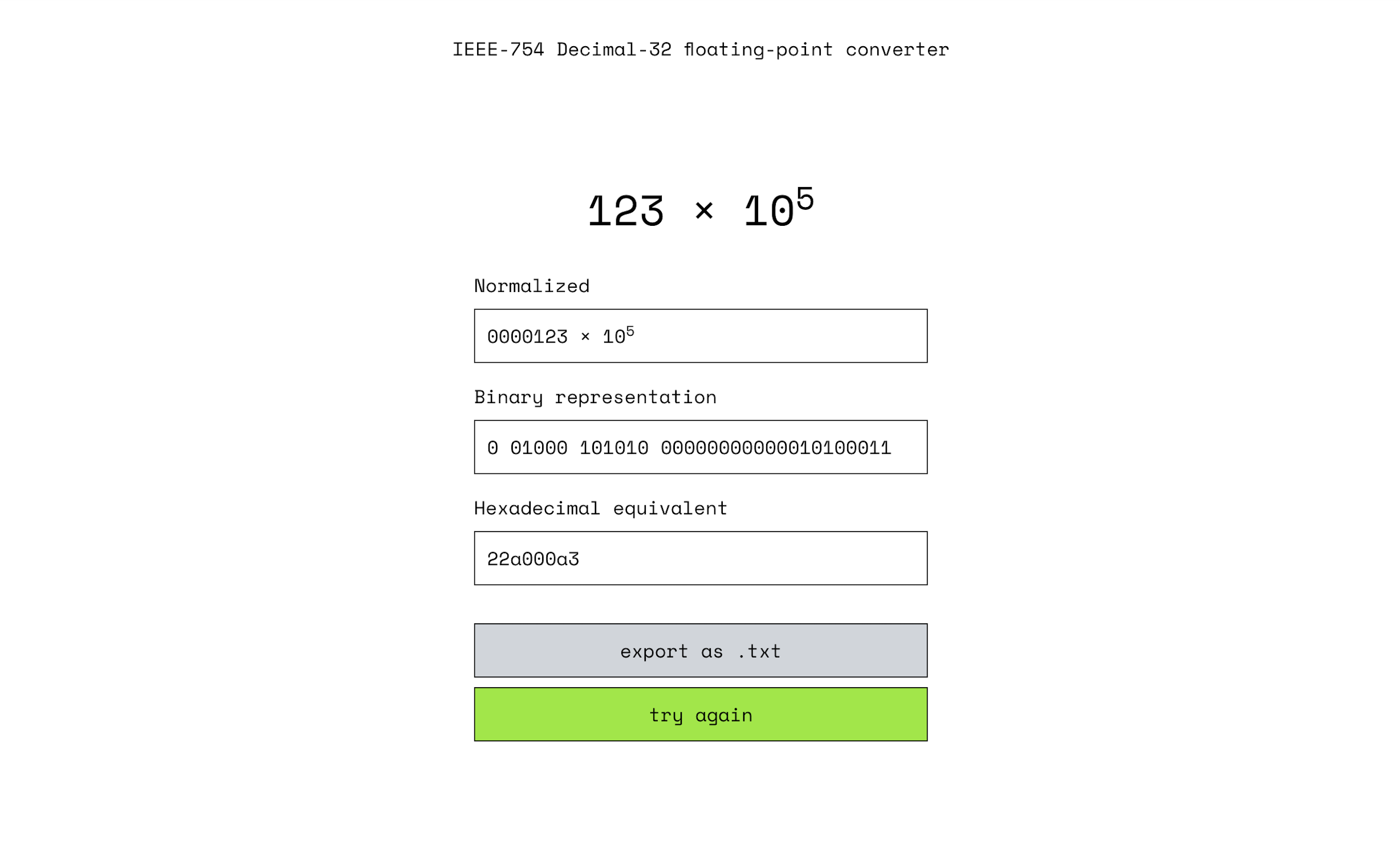 Decimal-32 Floating Point Converter preview